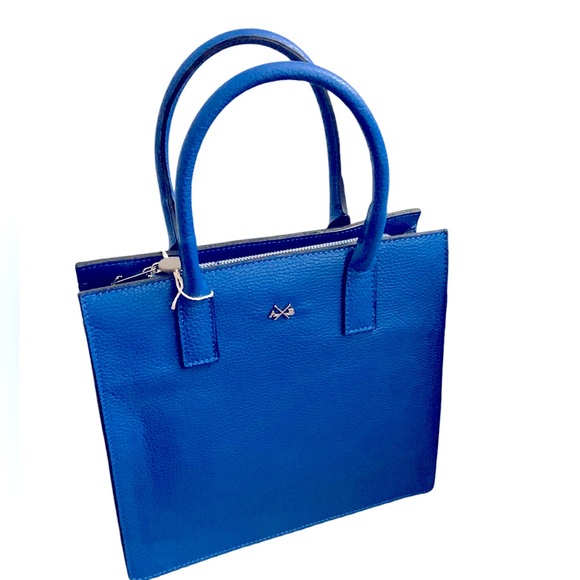 AB ASIA BELLUCCI Made in Italy 🇮🇹 NWT Blue Structured Women's Handbag - Picture 7 of 9